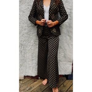 Vintage rare Mr. Dino retro 70s pant suit size 8 disco flare pants